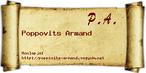 Poppovits Armand névjegykártya